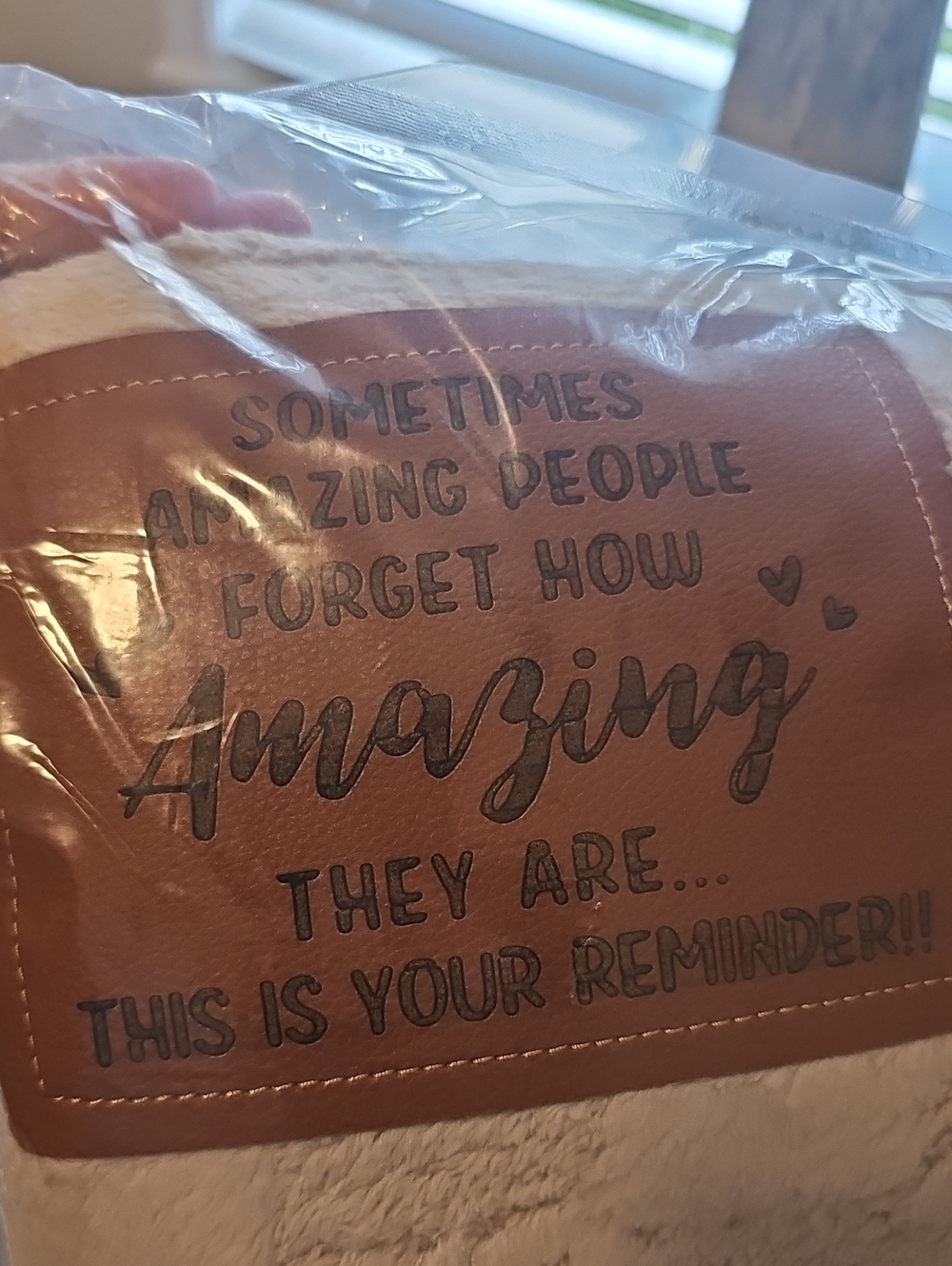 Inspirational Plush Throw Blanket - Brown - New In Pkg.8